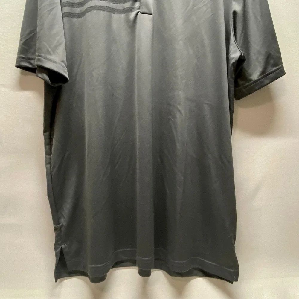 Adidas Polo Shirt Men's XL‎ Gray Short Sleeve Logo Performance Golf Top GUC